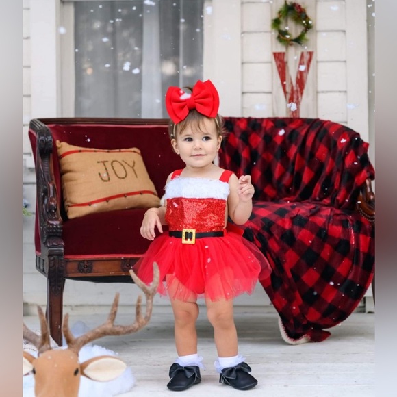 Red One Piece Santa romper - Picture 8 of 8